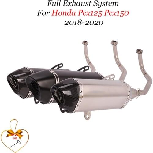For Honda Pcx 125 150 2017 2018 2019 2020 Slip On Muffler Pipe Motorcycle Exhaust Front Link Pipe System With Killer Db