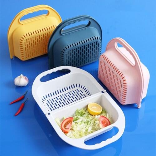 Foldable Fridge Storage Organizer Drawer Basket Refrigerator Pull-out Drawers Vegetable Basket Fresh Spacer Layer Drain Basket
