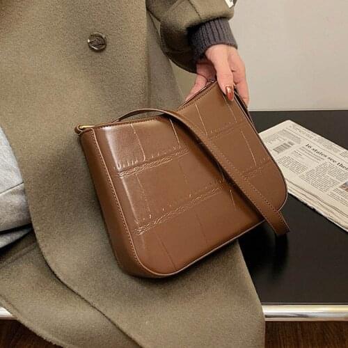 Retro Shoulder Bags For Women 2021 Luxury Handbag Designer PU Leather Crossbody Messenger Bag Fashion Female Saddle Bag