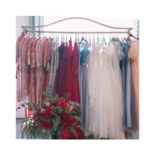 Wedding rack display rack clothing store high-end floor hanging dress hanger dedicated rack European iron gold