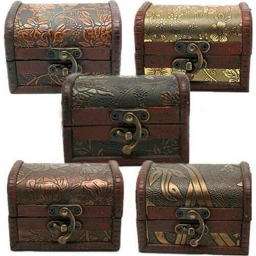 Vintage Personal Jewelry Packaging Display Box Necklace Bracelet Rings Storage Organizer Wooden Storage Case Gift Box