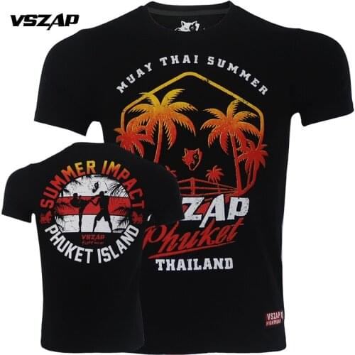 VSZAP Boxing BJJ Coconut tree T Shirt Mens Compression Shirt MMA Fitness Muscle Fight Muay Thai Tees Jiu Jitsu Tight Fightwear
