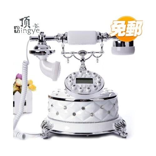 Ye are the top antique European Garden retro home office telephone landline phone caller ID Decoration home art rustic backlit