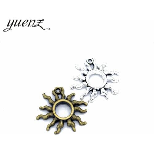 YuenZ 6pcs 4 Color Antique silver color sun Charms Pendants for Jewelry Making DIY Handmade Craft L211