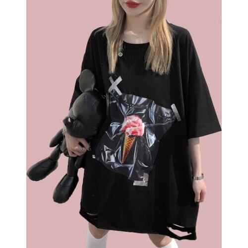 Women T Shirt Harajuku Y2k Tops Tees 100% Cotton 2021 Summer New Tshirt for Women Streetwear Kawaii Kpop Loose Female T-shirt