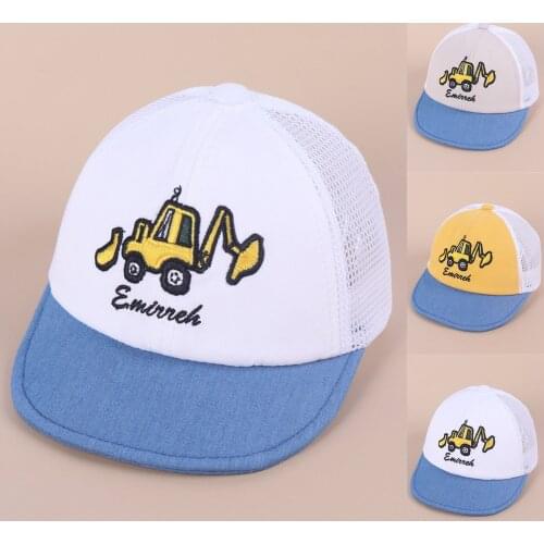 Ladies Sunhat Hot Sale High Quality 1-2Y Baby Sun Hat Baseball Cap Breathable Net Embroidery Cartoons Girls For Dropshipping