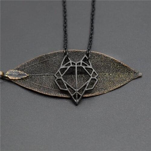 4 Colors Origami Fox Pendant Necklaces Fashion Women Fox Jewellery Geometric Jeweller