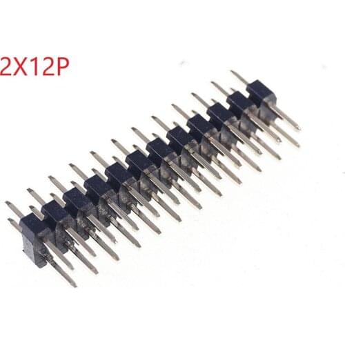 1000pcs 2x12 P 24 Pin 2.0 mm Pin Header male Dual row Straight PCB 180 Through Hole Insulator height 2.00mm Rohs Lead Free