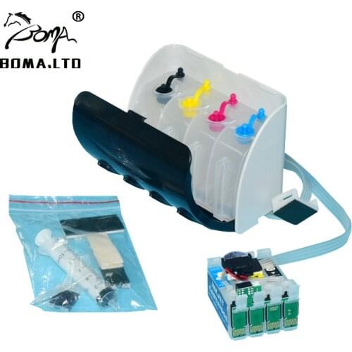 4 Color/Set 220XL T220 T2201 Bulk Ink Ciss System For Epson XP-420 XP-424 XP-320 WF-2630 WF2630 Printer With Reset Chip