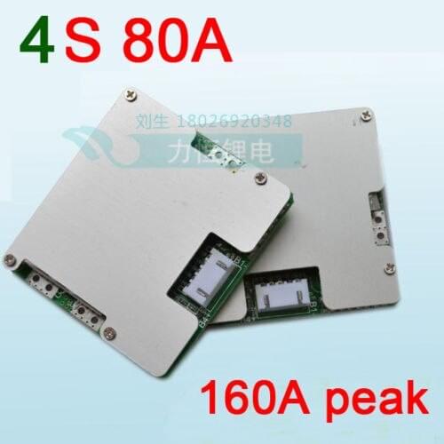 4S 80A Li-ion Lithium 18650 Cell Battery Protection BMS PCM Board with Balance 160A peak 4*3.7V 3.6V 4.2V