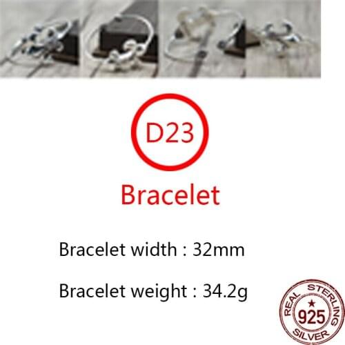 D23 S925 sterling silver bracelet personality retro simple punk hip-hop style ship anchor fashion opening shape birthday gift