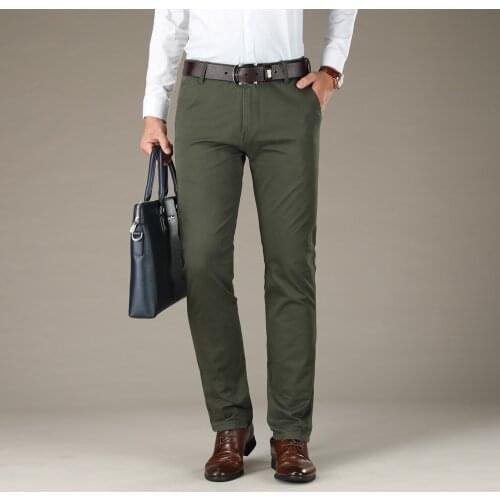 VOMINT Mens Casual Basic Pants Simple Trousers Regular Straight Pocket Details Trousers Stretch Pants Male Big Size 44 46