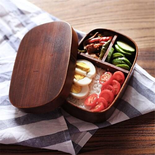 Japanese Style Wooden Lunch Box Food Container Household Tableware Sushi Box Portable Picnic Box