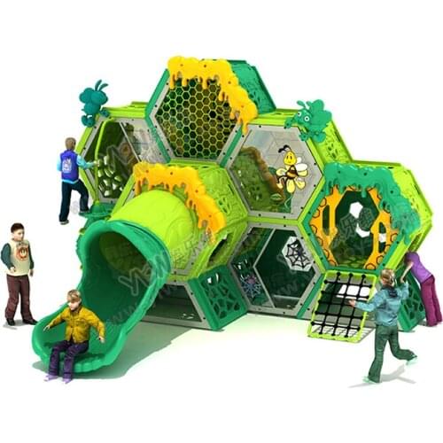 Kindergarten honeycomb slide plastic labyrinth drill hole children outdoor climbing frame indoor slide equipment YLW-181120