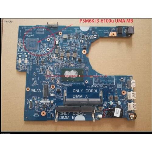 For DELL Latitude 3470 3570 motherboard 14291-1 51VP4 P5M6K i3-6100u or YKP8M i5-6200u DDR3L Integrated graphics motherboard