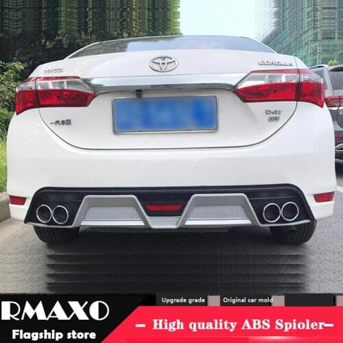For TOYOTA COROLLA ABS Rear Bumper Diffuser Bumpers Protector For 2014-2016 gs COROLLA Body kit bumper rear lip rear spoiler