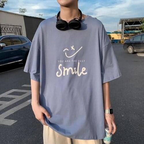 Ins super-fire short-sleeved t-shirt mens summer 2021 new trendy wave port style loose half-sleeved clothes