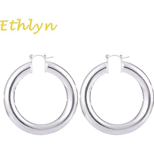 Ethlyn Smooth shinning silver plated women hoop earrings for Eritrean / Ethiopian/Nigeria/Kenya /Ghana Ethiopian design
