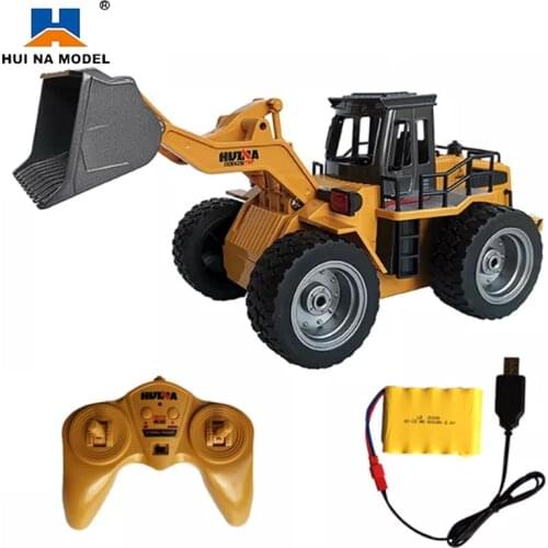 HUINA 1:18 RC Tractor Shovel Toy Forklift Truck Engineering Car Adults Children Boys Toys Gift Bulldozer Tractor Shovel Model