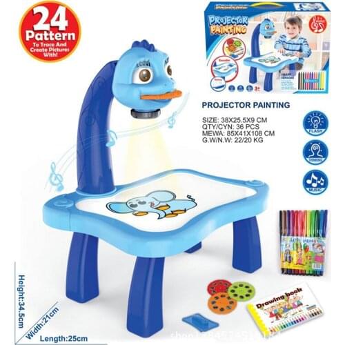 Trace and Draw Projector Toy Kids Drawing Projector Table Child Learning Desk with Smart Projector with Light Music Best
