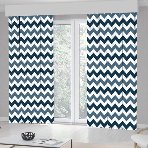 Kozzy Home RFE427 Satin Printed Single Wing Backdrop Curtain-Indigo 135x270 cm