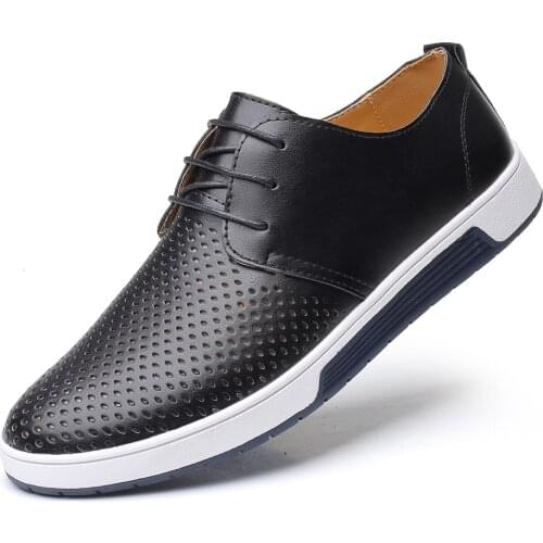 Fashion Breathable MenS Casual Shoes Leather Spring Summer Male Office Shoes Man Sneakers Big Size 38 39 40 41 44 45 46 47 48