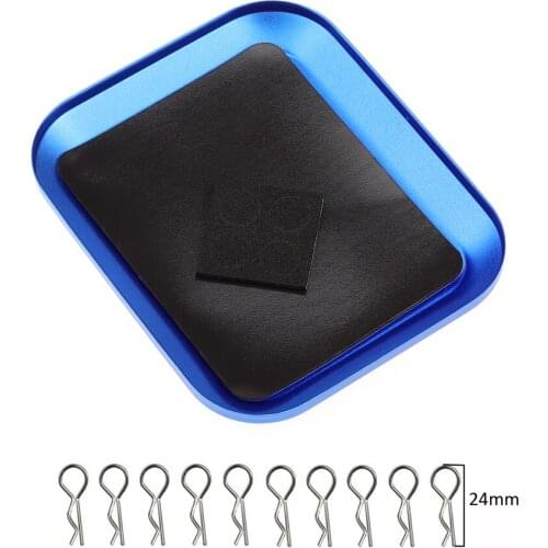 Screw Tray with netic Pad & 10PCS Body Clips for 1/10 Rc Model Car Wrenches Bolts Nuts Phone Car Repair Tools