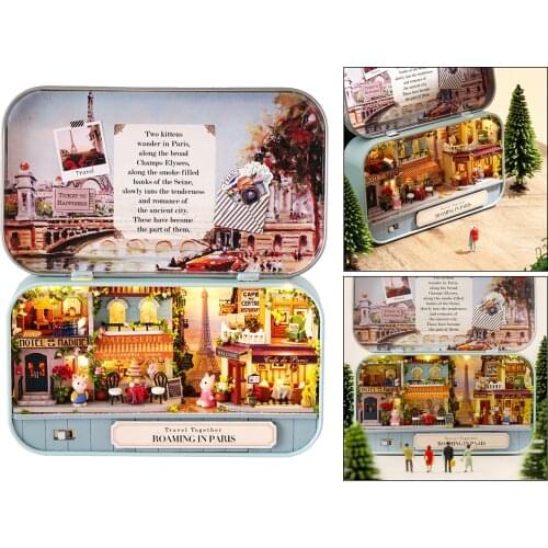 3D DIY Dollhouse Miniature Doll House Kit Box Theatre Kids Toy Gift Home Decor Figurines & Miniatures Assembled Puzzles Toys