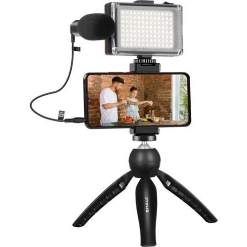 Mobile Phone Live Video Set Microphone + Desktop Tripod + Phone Clip