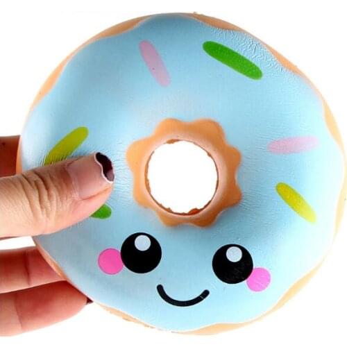 Cartoon 10CM Jumbo Face Donut Squeeze Squishy Slow Rising Phone Strap DIY Decor Scented Charm Bread Cake Kid Toys