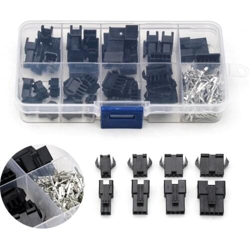 200PCS Black Nylon Housing Terminals Set Male/Female 2/3/4/5 Pin Connectors with Wings/Hooks For Electronics Appliance
