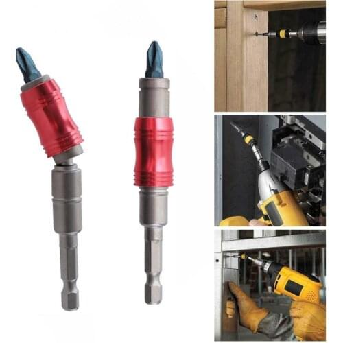 20° Bendable 1/4in Magnetic Screw Drill Tip Drill Screw Tool Quick Change Locking Bit Holder Drive Guide Drill Bit Extensions