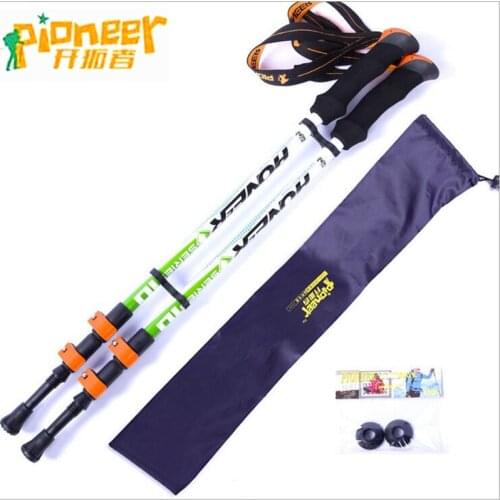 Pionner Trekking Stick Carbon Fiber Nordic Skiing Walking Cane Hiking Camping Poles Ultra-light Adjustable Telescopic Baton Cane