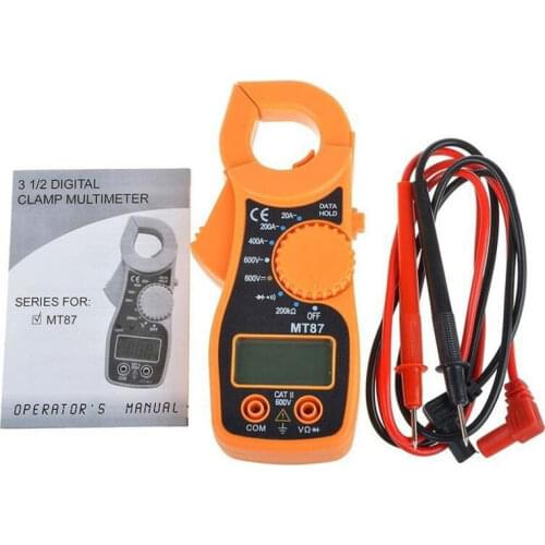 MT87 Portable LCD Display Digital Amper Clamp Meter Multimeter AC/DC Voltmeter Voltage Tester Current Resistance Multi Test Tool