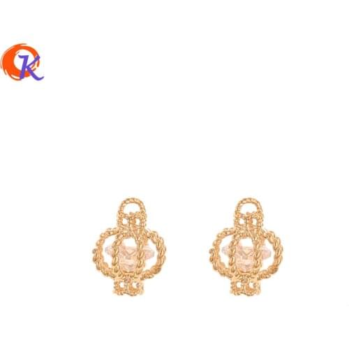 Cordial Design 20Pcs 9*12MM Jewelry Accessories/CZ Charms/Genuine Gold Plating/DIY Making/Pendant/Hand Made/Earring Findings