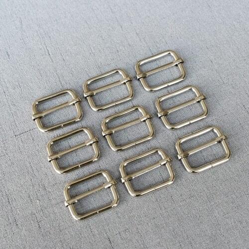 Silver 100 pieces 25mm Metal Tri Glide Slide Adjusters For DIY Dog Collar Dog Leash Backpack Of Rectangle Loop Ring Accessories