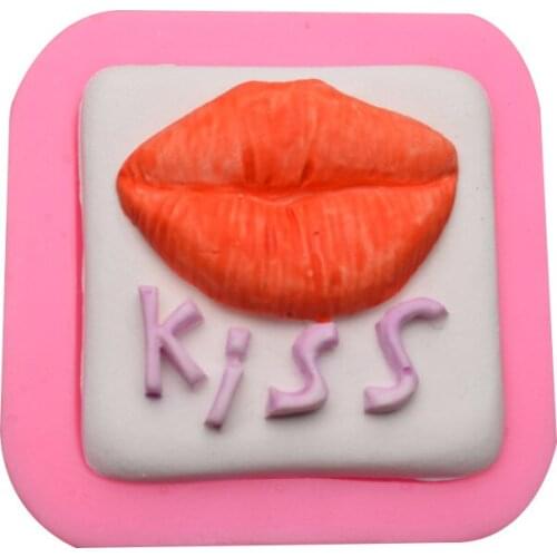 Red Lip Silicone Mold Valentines Day Cake Decorated Chocolate Flip Sugar Cake Baking Tool Handmade Soap Mould Candle Mould