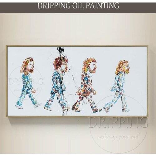Modern Wall Art Hand-painted High Quality Funny Walking Man Oil Painting New Design Abstract Walker Oil Painting for Home Decor