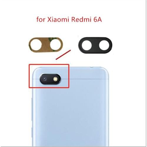 2pcs for Xiaomi Redmi 6a Camera Glass Lens Back Rear Camera Glass Lens Replacement Repair Spare Parts with Glue