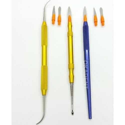 Dental Lab Aluminum rod Wax Carving Tools Set Surgical Dentist Sculpture Knife