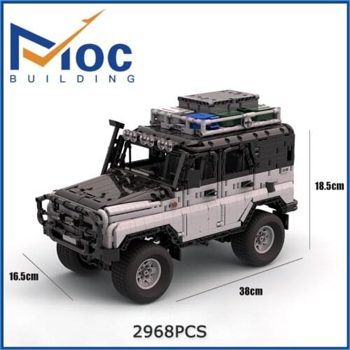 High-tech remote control car model off-road technology moc building block set Land Cruiser children DIY toy set