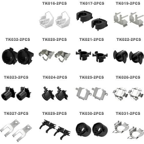 JGAUT 2 Pieces LED Headlight Adapter Holder Base For H1 H3 H4 H7 9005 9006 HB3 HB4 H8 H9 H11 9007 9004