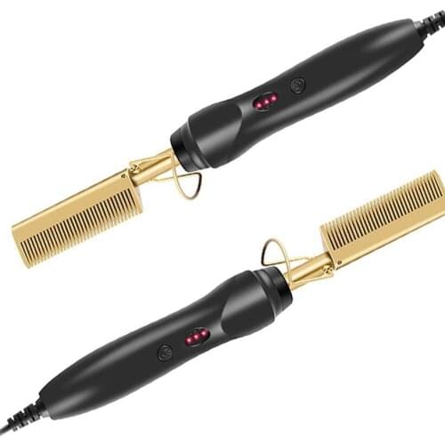Hair Straightener Flat Irons Straightening Brush Hot Heating Comb Hair Straight Styler Corrugation Curling Iron Hair Curler Comb