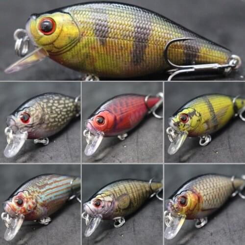 WLure 6.5cm 7.4g Lifelike Painting Upgraded Hooks Flat Body Wide Wobble Floating Hard Bait Variant Colors Fishing Lure HC547
