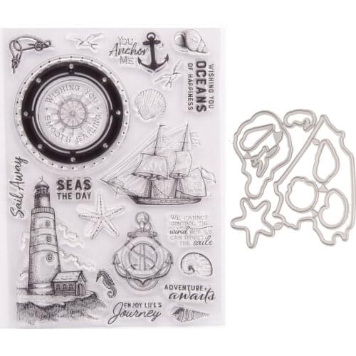 Buildings and Sailing Boats Metal Cutting Dies Stamps for Scrapbooking Album Paper Cards Decorative Crafts Embossing Die Cuts