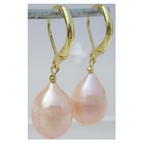 Fashion contracted Hot A pair AAA 10-14mm Natural south sea pink white pearl earrings 925 sterling silver hooks