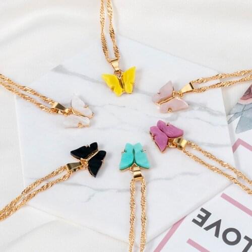 Bohemian Cute Butterfly Stars Choker Necklace For Women Gold Silver Color Clavicle Chain 2020 Fashion Female Chocker Jewelry