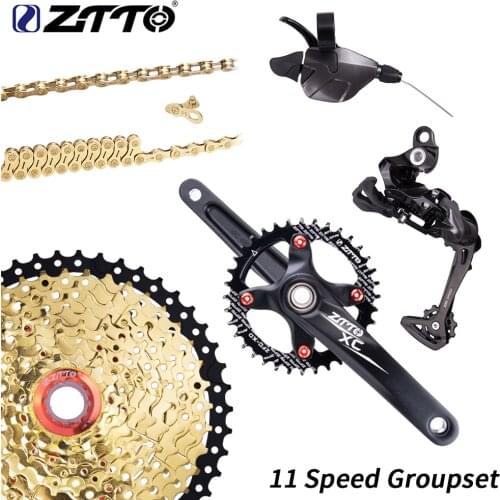 ZTTO 11 Speed MTB Shifter Bicycle Rear Derailleur 46T Gold Cassette and Chain Crankset Chainring Chainwheel 11S Bike Groupset