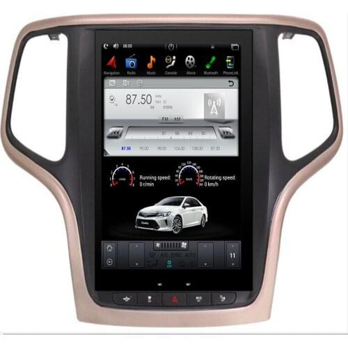 10.4'' Tesla style Android 9.0 Car dvd player GPS Navigation For JEEP Grand Cherokee 2012-2018 stereo radio headunits GOLD BLACK