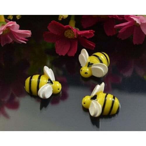 100pcs/lot 20mm Cute Mini Resin Cartoon Animal Bee With Flatback Cabochon DIY Decorative Headband Scrapbooking Craft